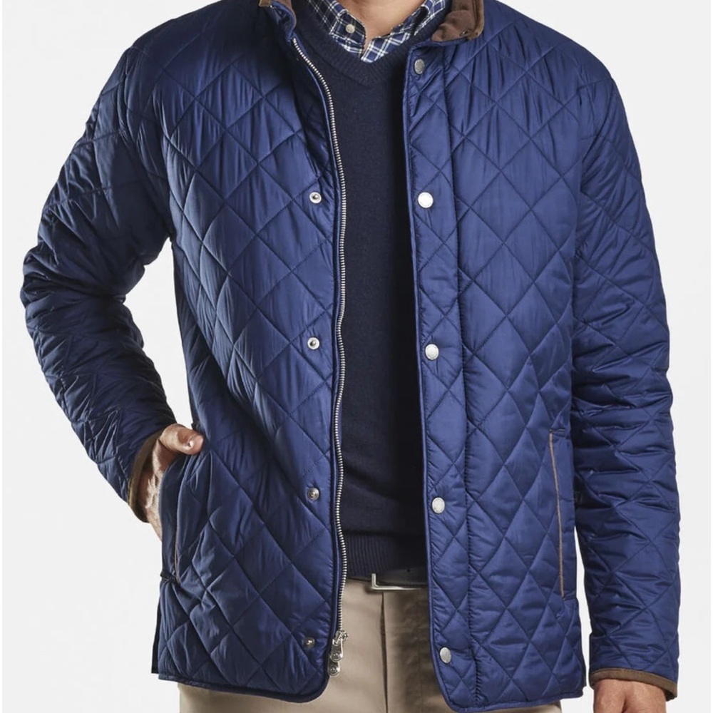 Navy Peter Millar Suffolk Coat - Quilted,Golf, Lightweight